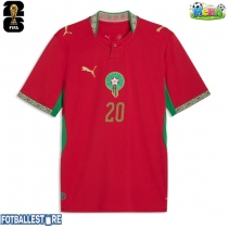 Marokko Ayoub El Kaabi #20 Hjemmedrakt VM 2026 Kortermet